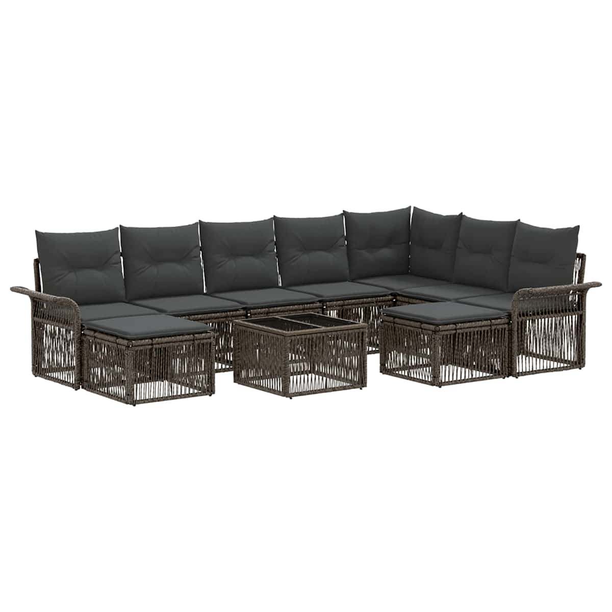 Havesofa Sæt 10 stk. polyrattan