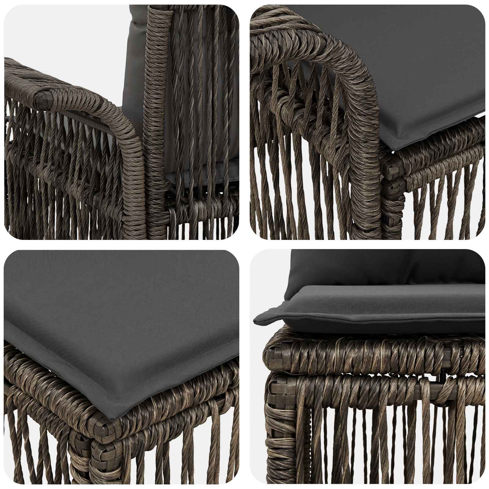 Tuinbankenset 11 st Grijs poly rattan - Afbeelding 10