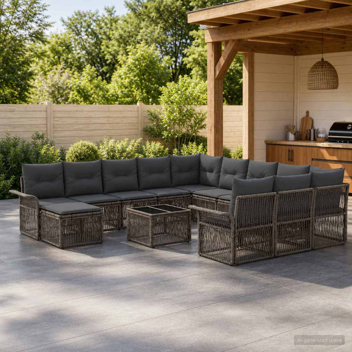 Havesofa Sæt 13 stk. polyrattan