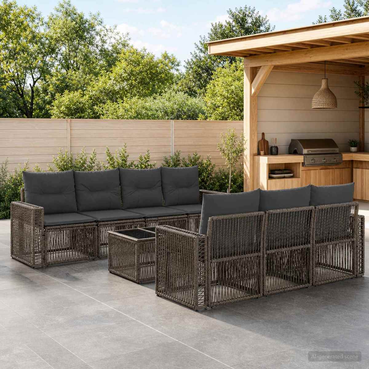 Havesofa Sæt 8 stk. polyrattan