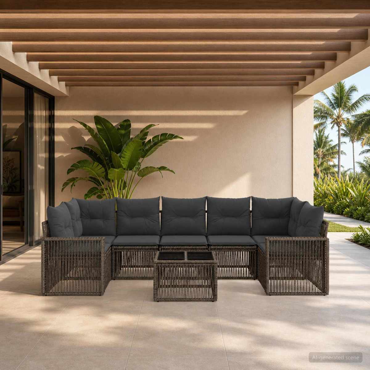Havesofa Sæt 8 stk. polyrattan