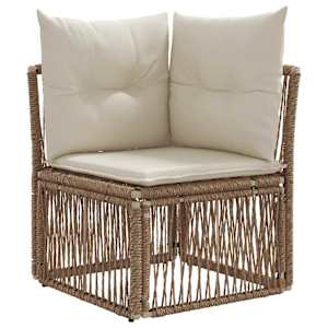 Sada zahradních pohovek 5 pcs Beige a krémová bílá polyratan - obrázek 3