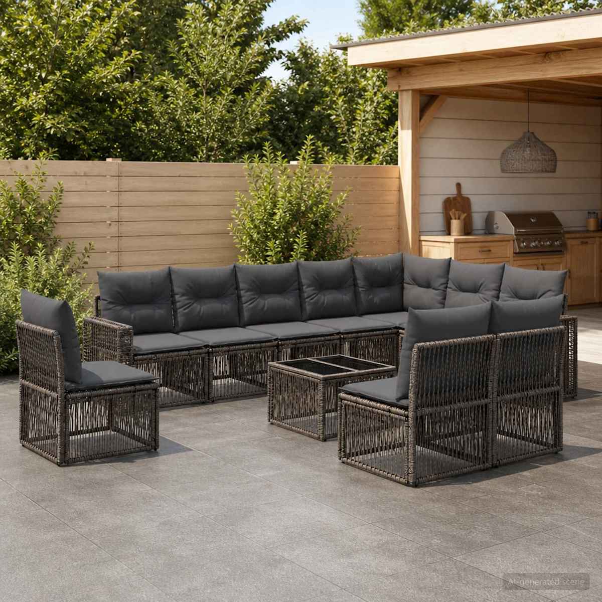 Havesofa Sæt 11 stk. polyrattan