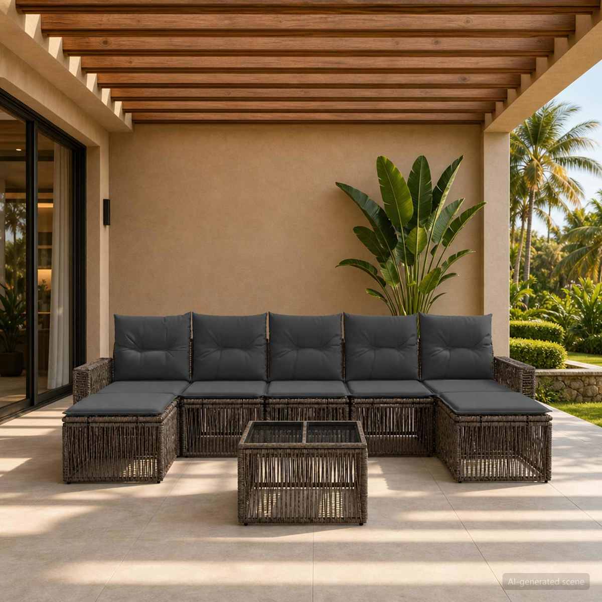 Havesofa Sæt 8 stk. polyrattan