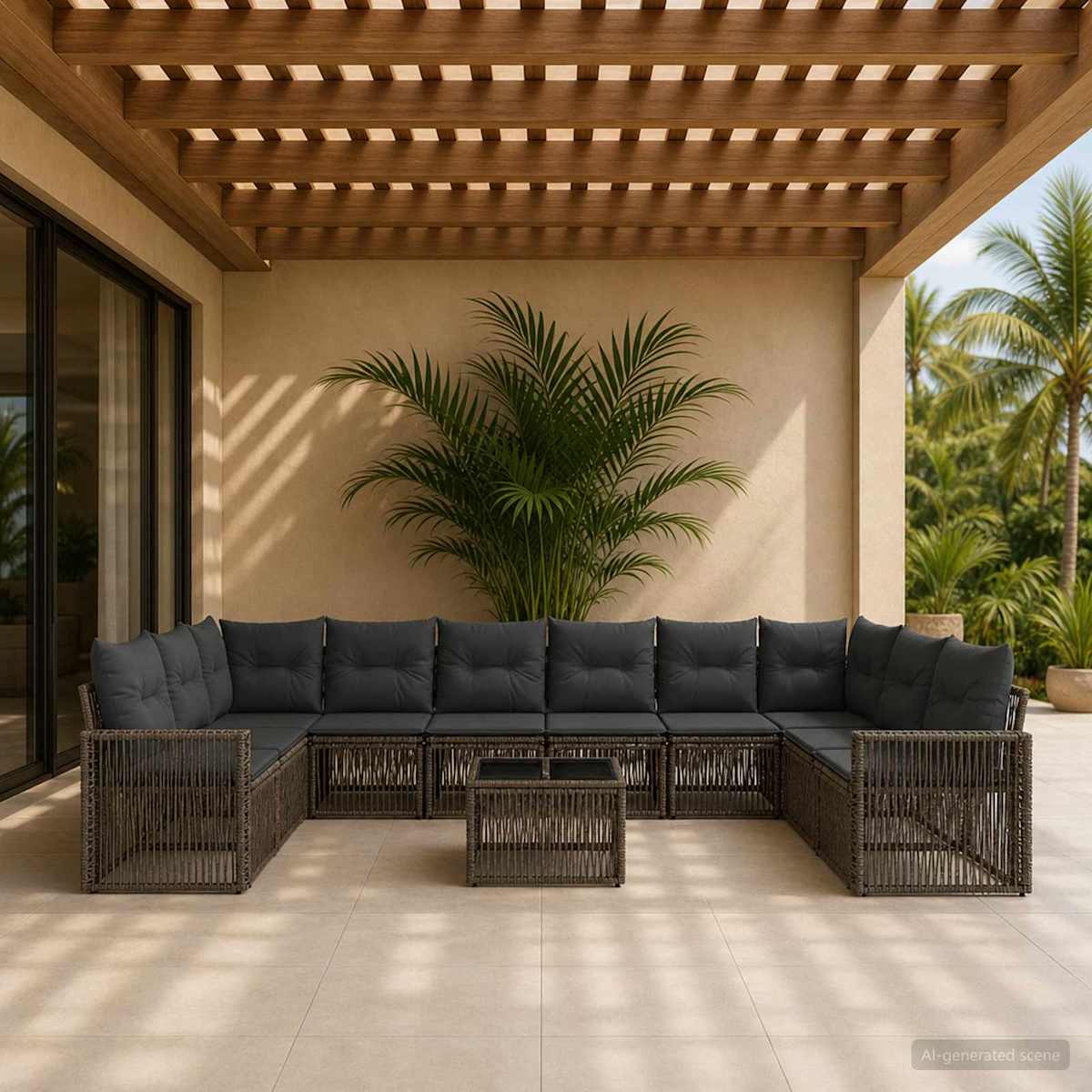 Havesofa Sæt 11 stk. polyrattan