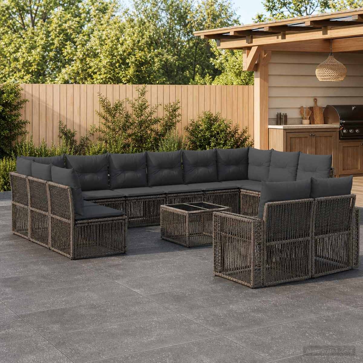Havesofa Sæt 13 stk. polyrattan