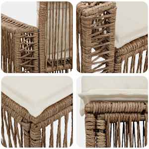 Sada zahradních pohovek 13 pcs Beige a krémová bílá polyratan - obrázek 6