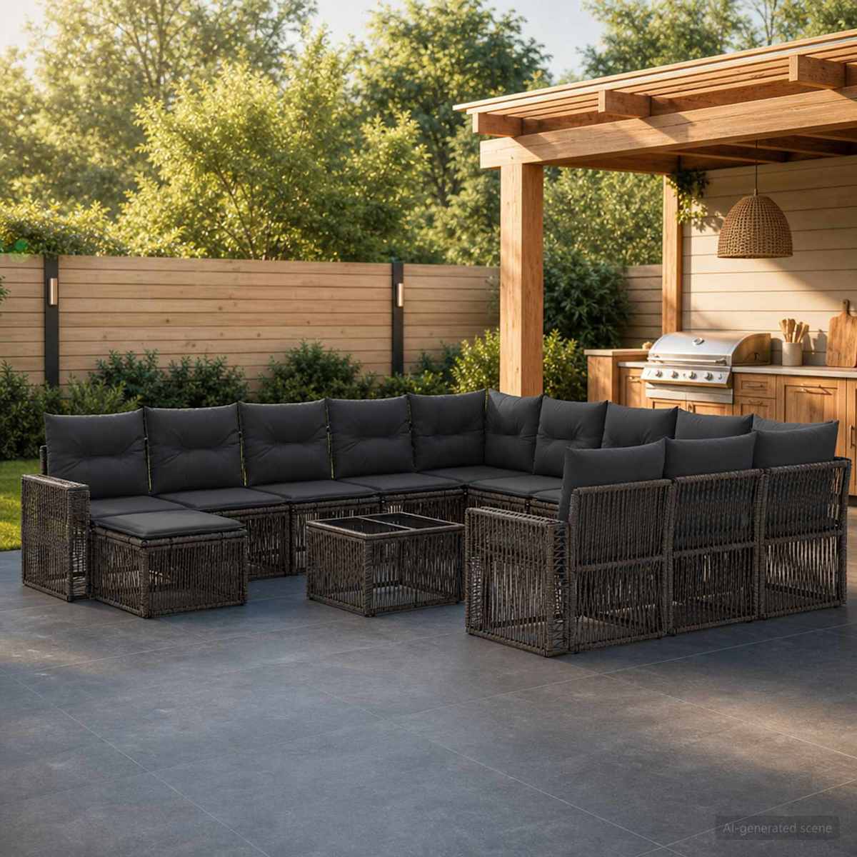 Havesofa Sæt 13 stk. polyrattan
