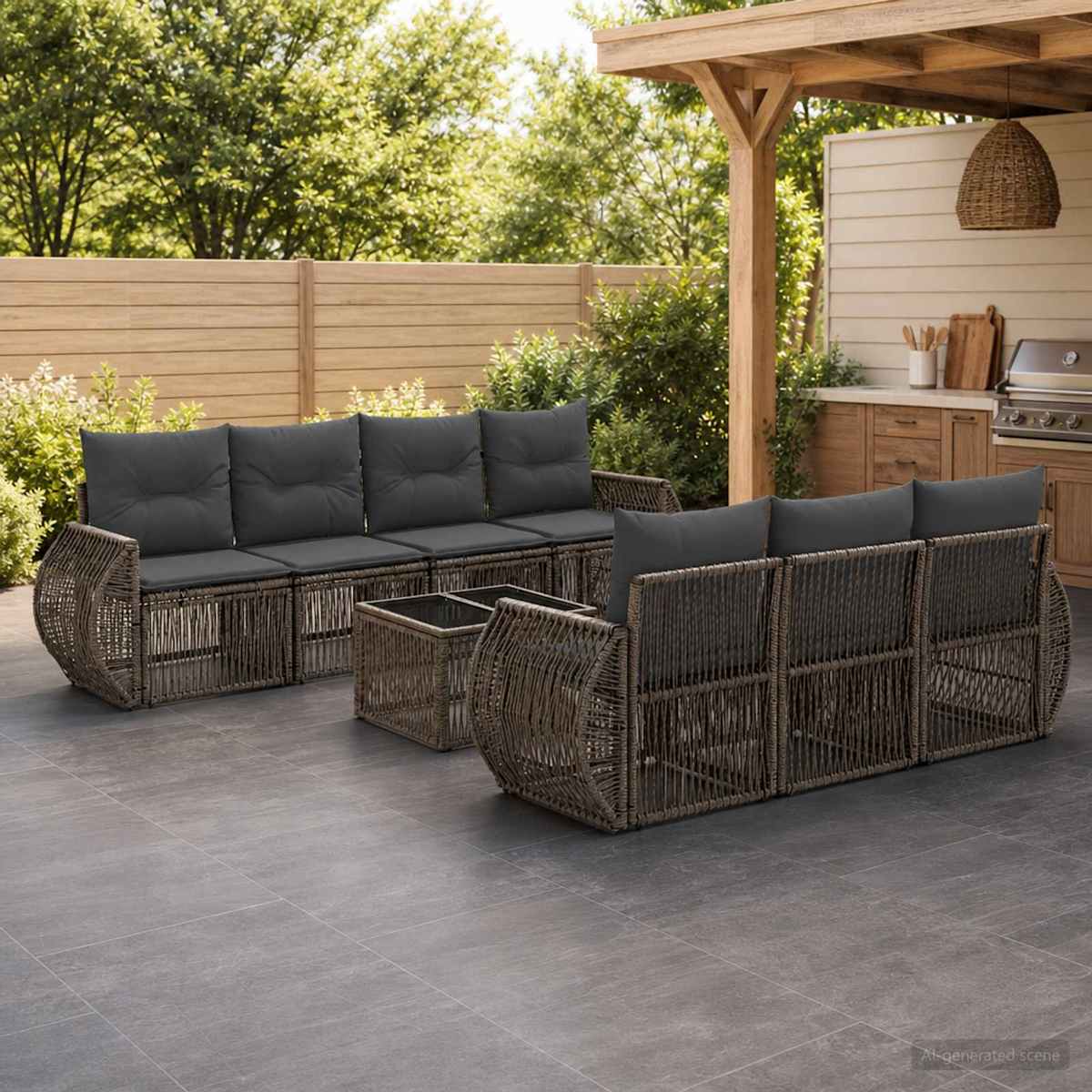 Havesofa Sæt 8 stk. polyrattan