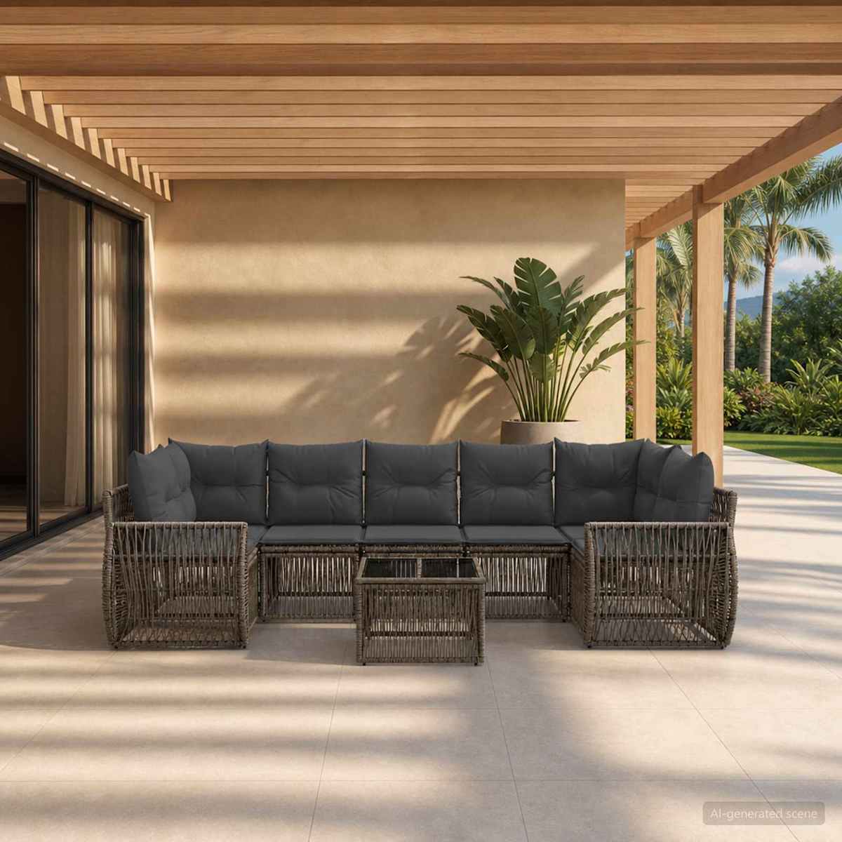 Havesofa Sæt 8 stk. polyrattan