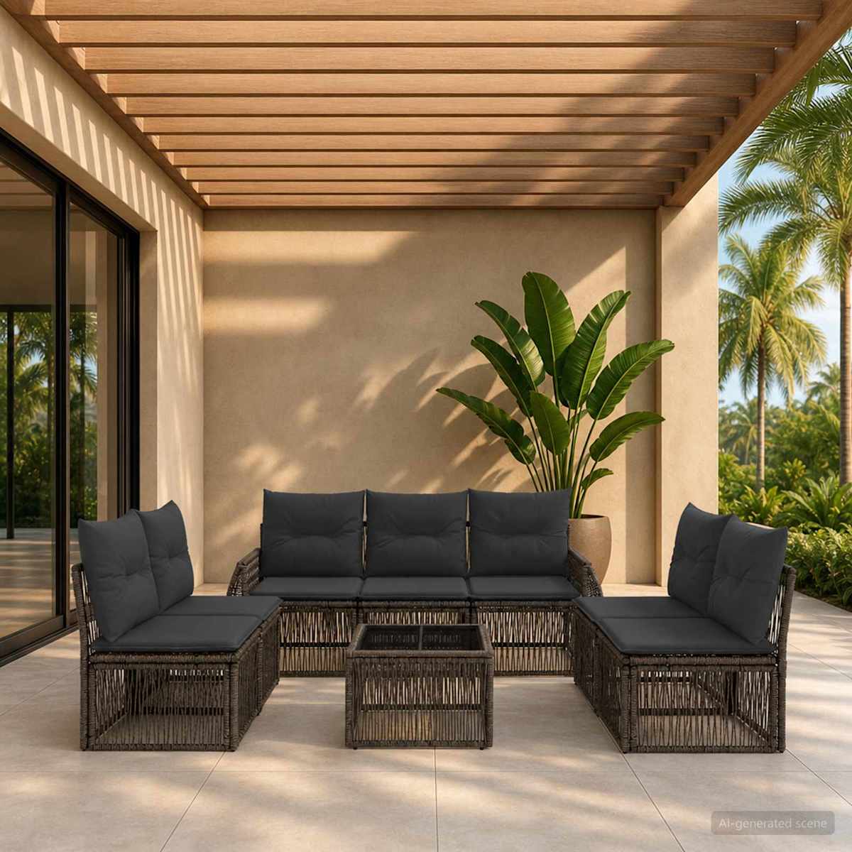 Havesofa Sæt 8 stk. polyrattan