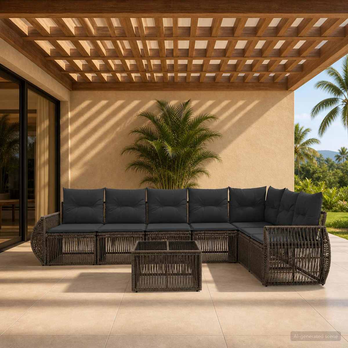 Havesofa Sæt 8 stk. polyrattan