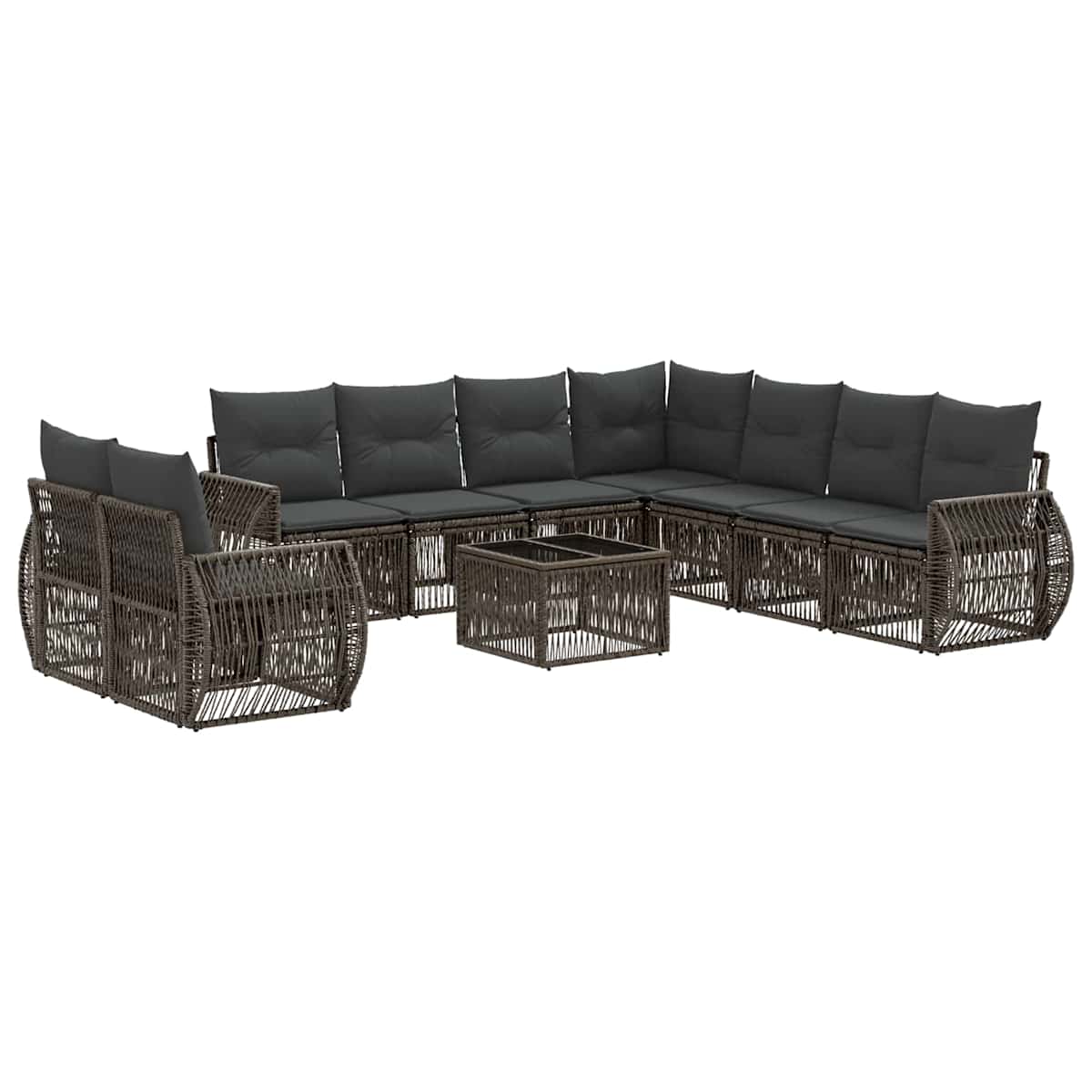 Havesofa Sæt 10 stk. polyrattan - Billede 2