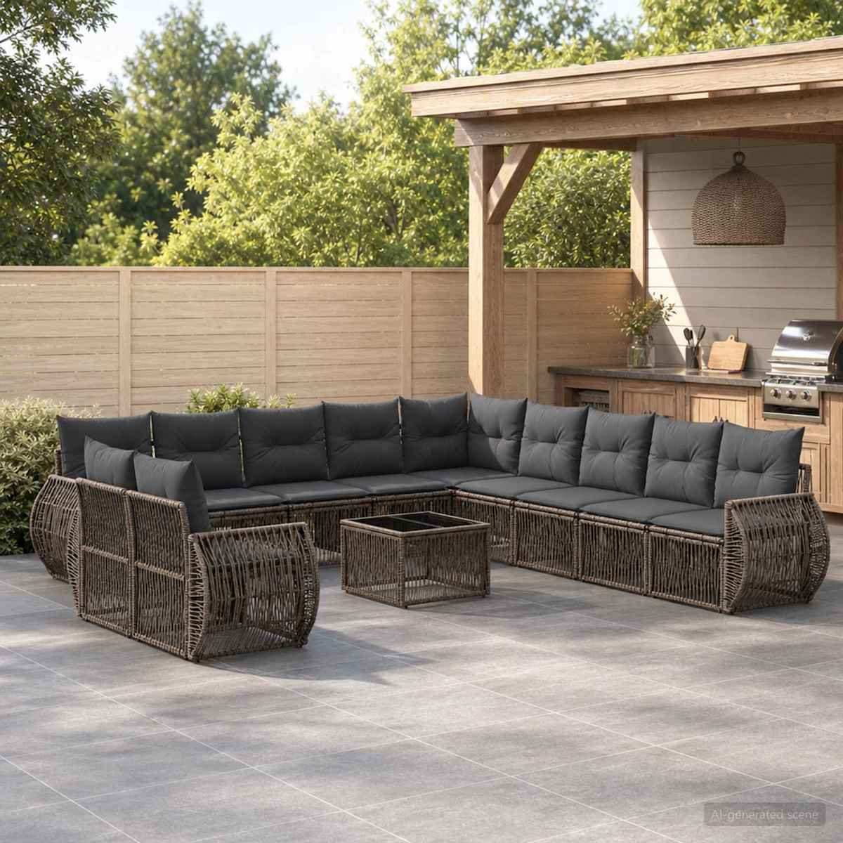 Havesofa Sæt 12 stk. polyrattan