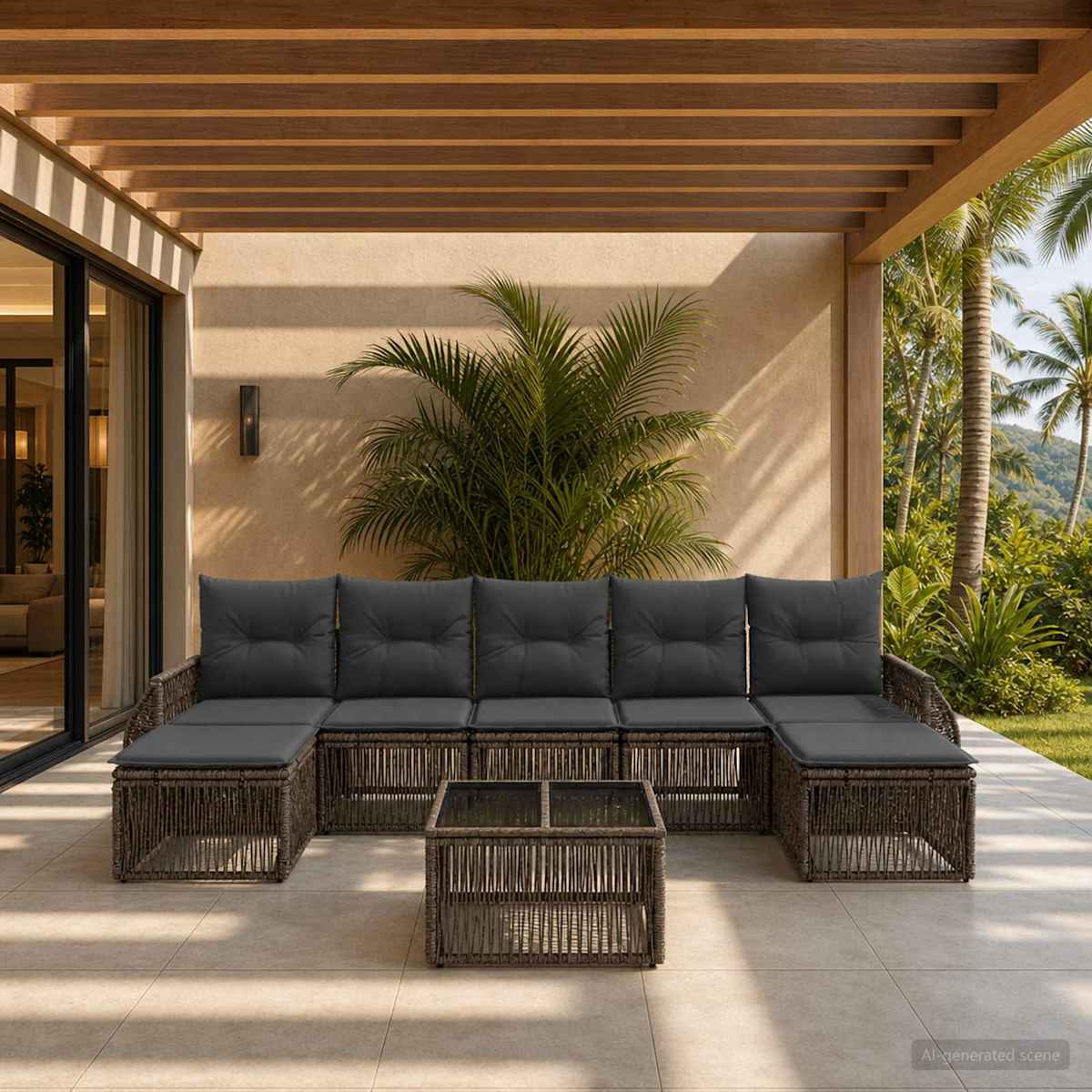 Havesofa Sæt 8 stk. polyrattan