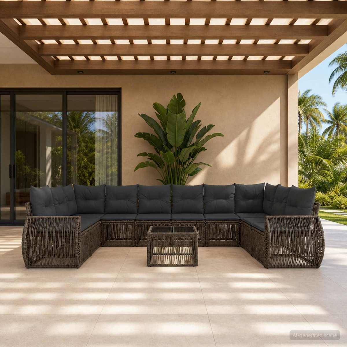 Havesofa Sæt 11 stk. polyrattan