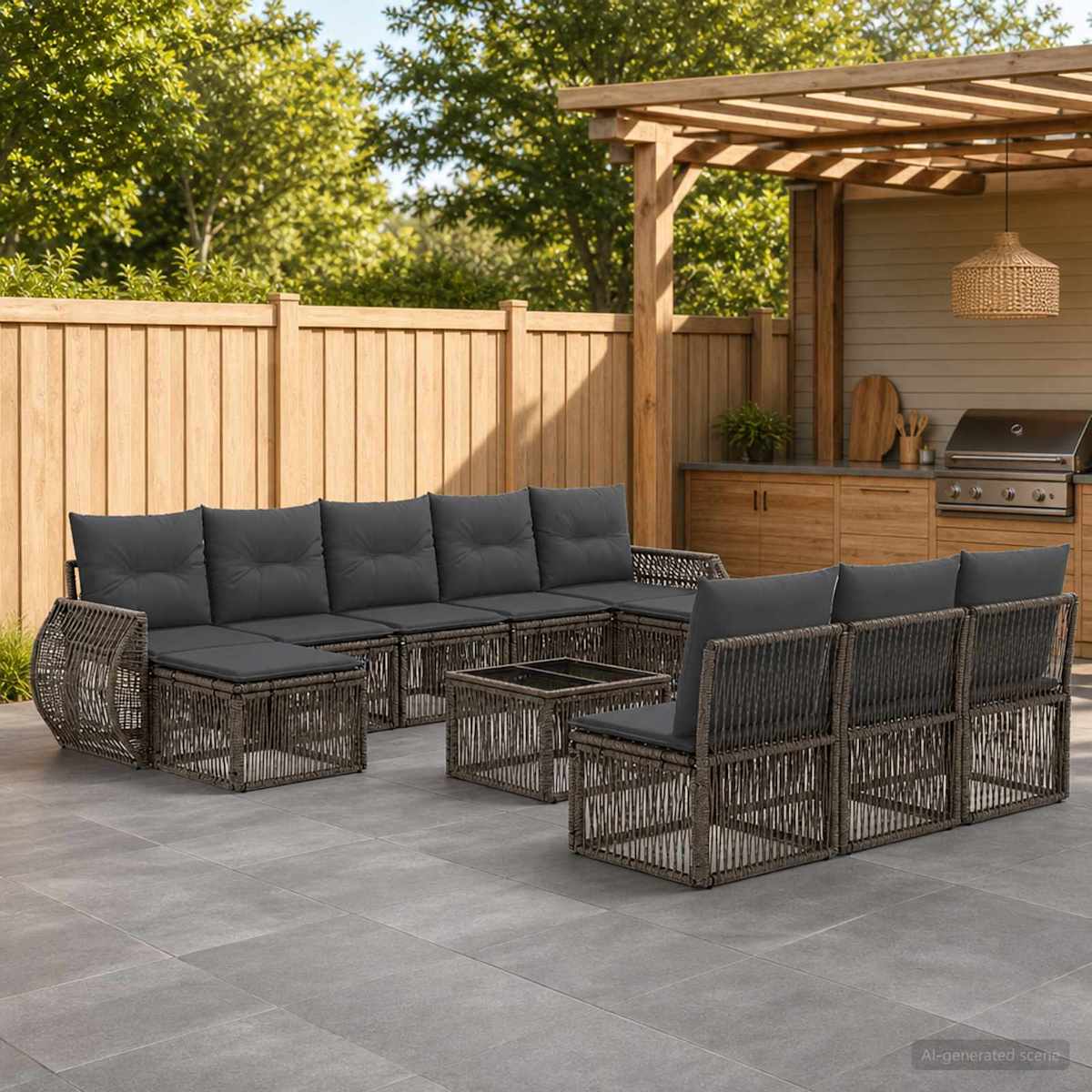 Havesofa Sæt 11 stk. polyrattan