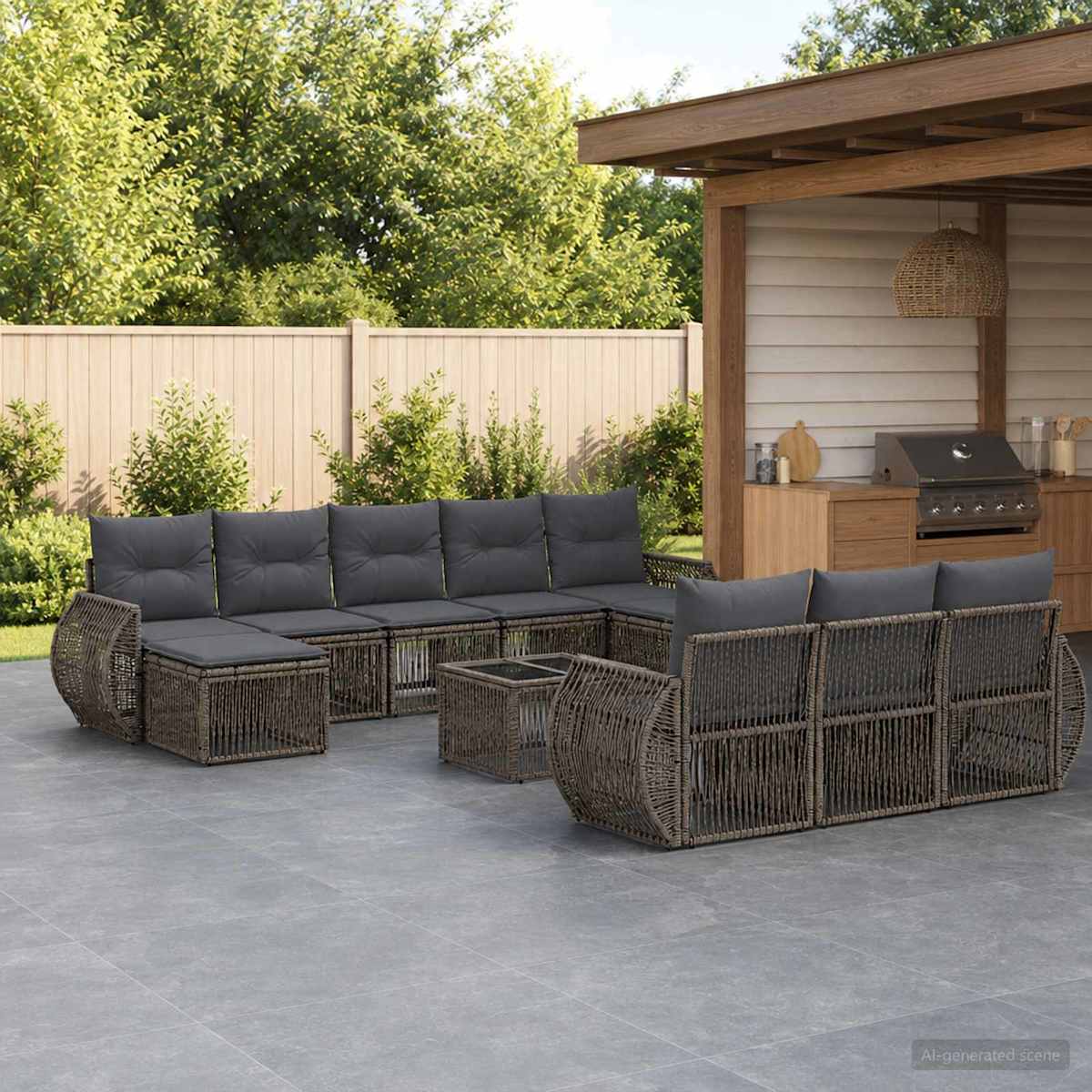 Havesofa Sæt 11 stk. polyrattan