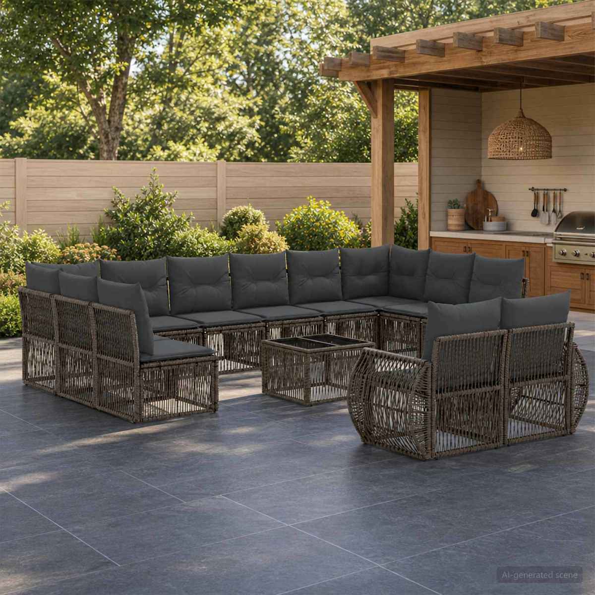 Havesofa Sæt 13 stk. polyrattan