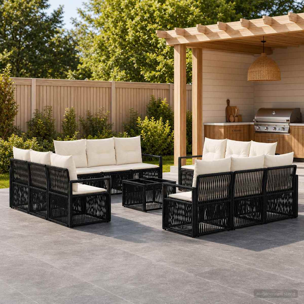 Havesofa Sæt 13 stk. polyrattan
