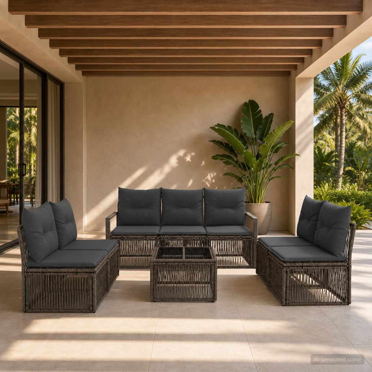 Havesofa Sæt 8 stk. polyrattan