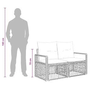 Sada zahradních pohovek 7 pcs Šedá polyratan - obrázek 10