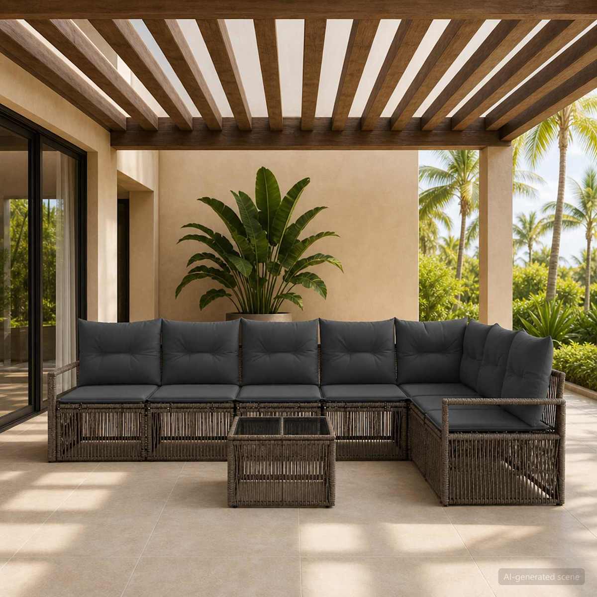 Havesofa Sæt 8 stk. polyrattan