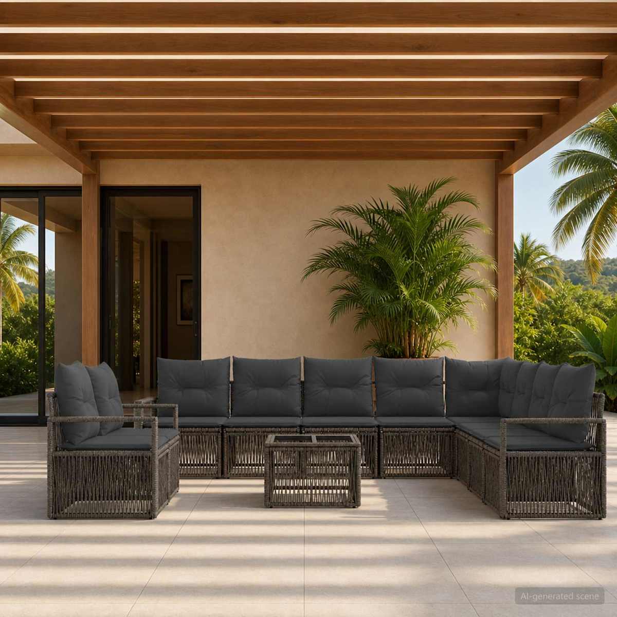 Havesofa Sæt 11 stk. polyrattan