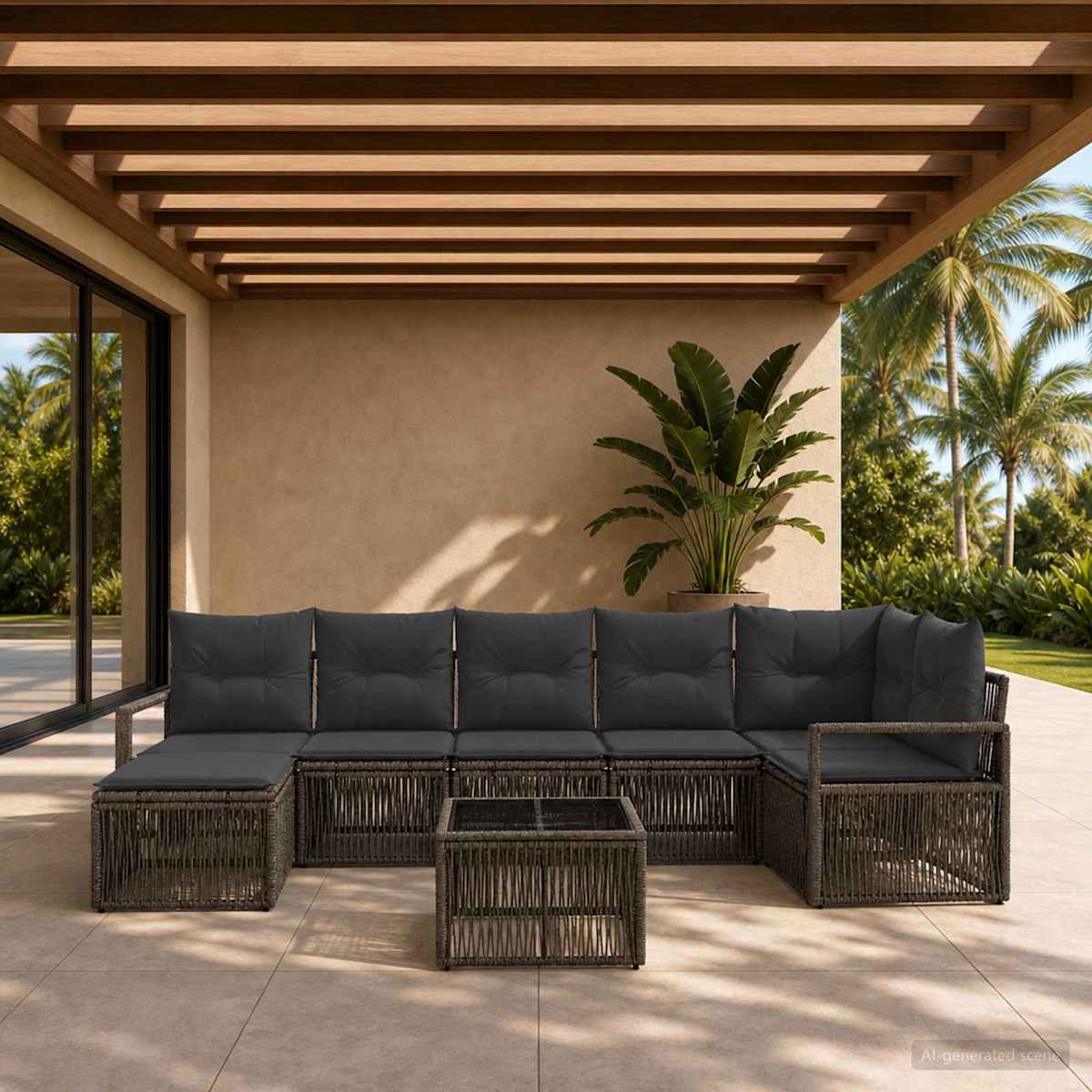 Havesofa Sæt 8 stk. polyrattan