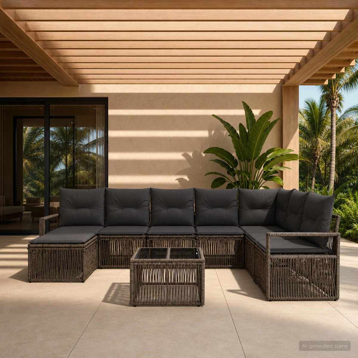 Havesofa Sæt 9 stk. polyrattan