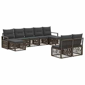 vidaXL Aia Diivanikomplekt 9 tk Hall pol&uuml;rotang