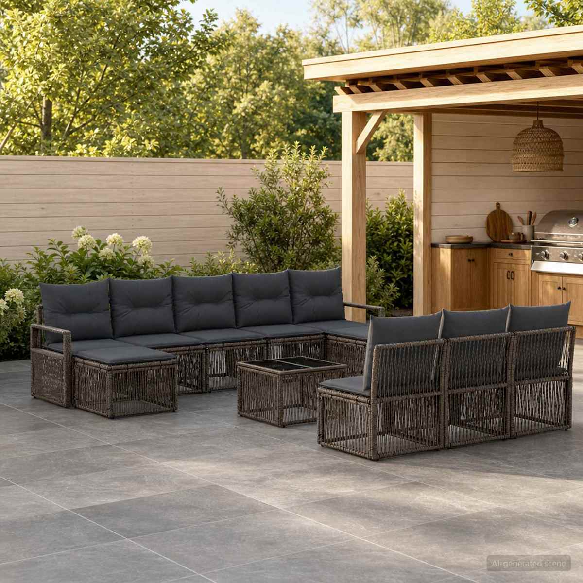 Havesofa Sæt 11 stk. polyrattan