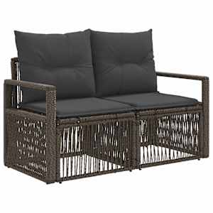 Sada zahradních pohovek 11 pcs Šedá polyratan - obrázek 2
