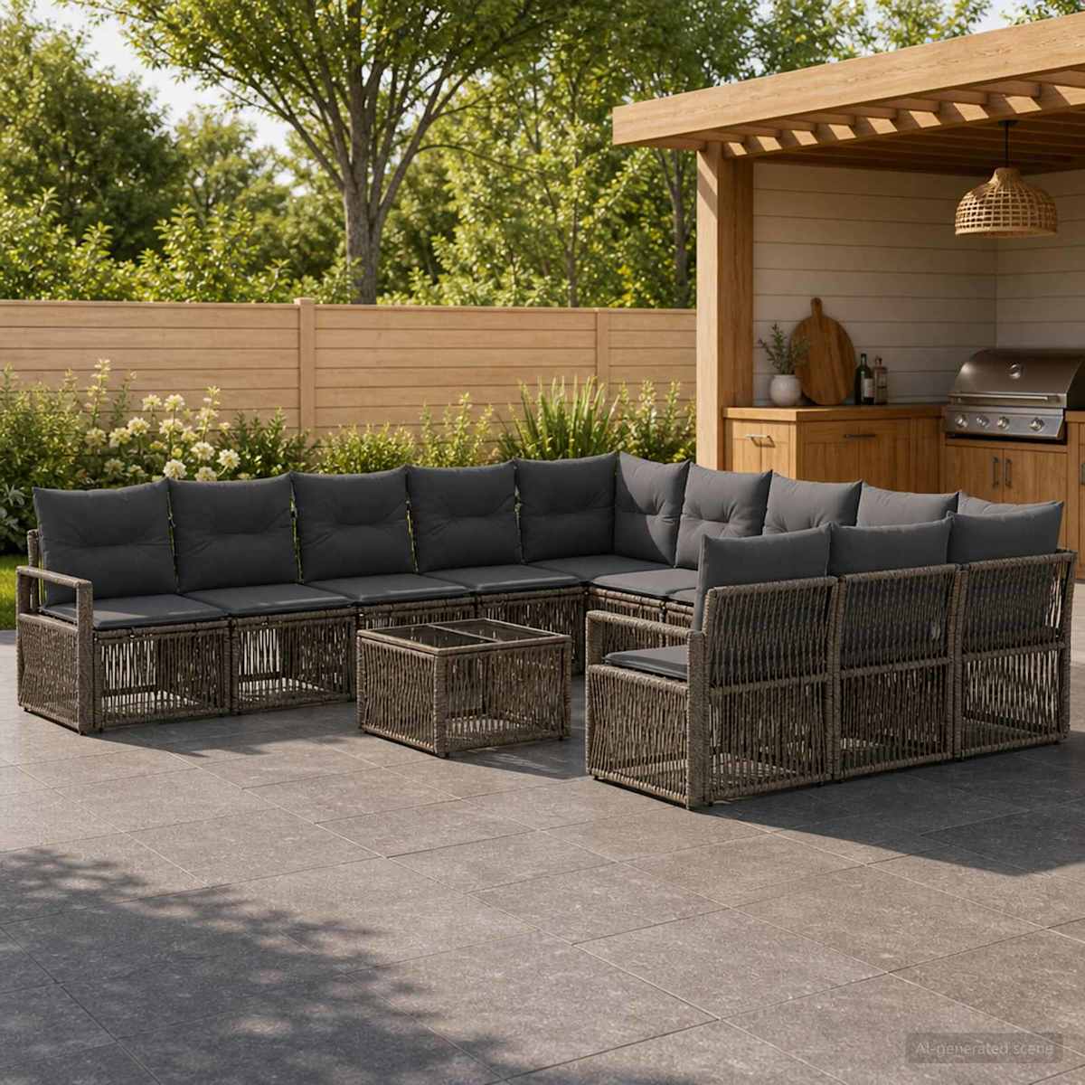 Havesofa Sæt 12 stk. polyrattan