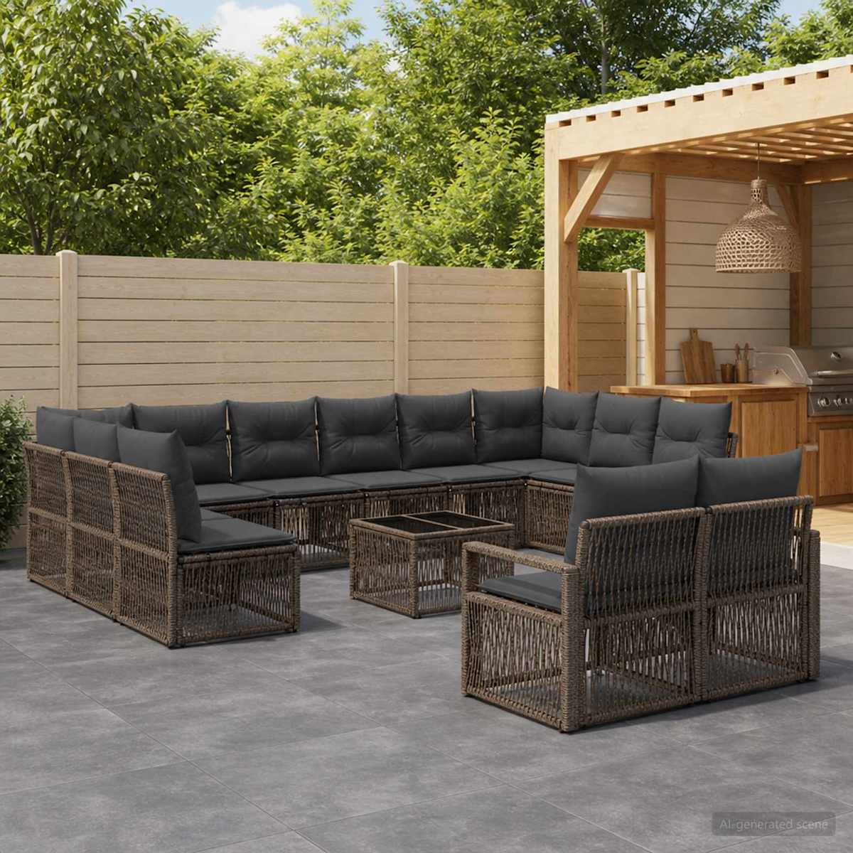 Havesofa Sæt 14 stk. polyrattan