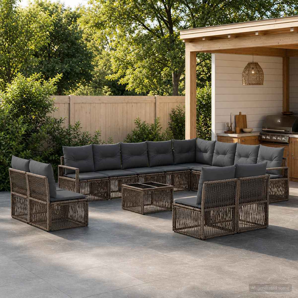Havesofa Sæt 13 stk. polyrattan