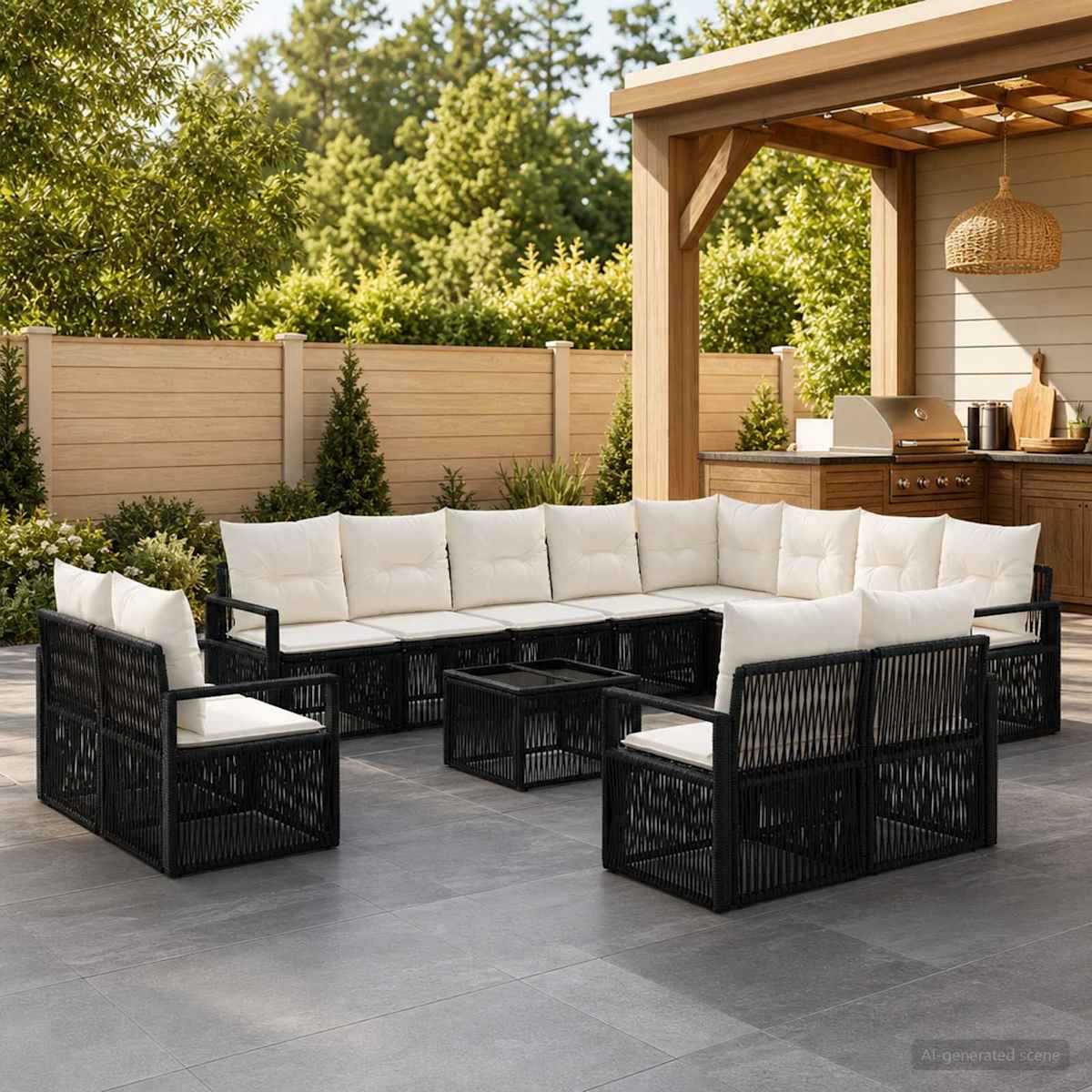 Havesofa Sæt 13 stk. polyrattan