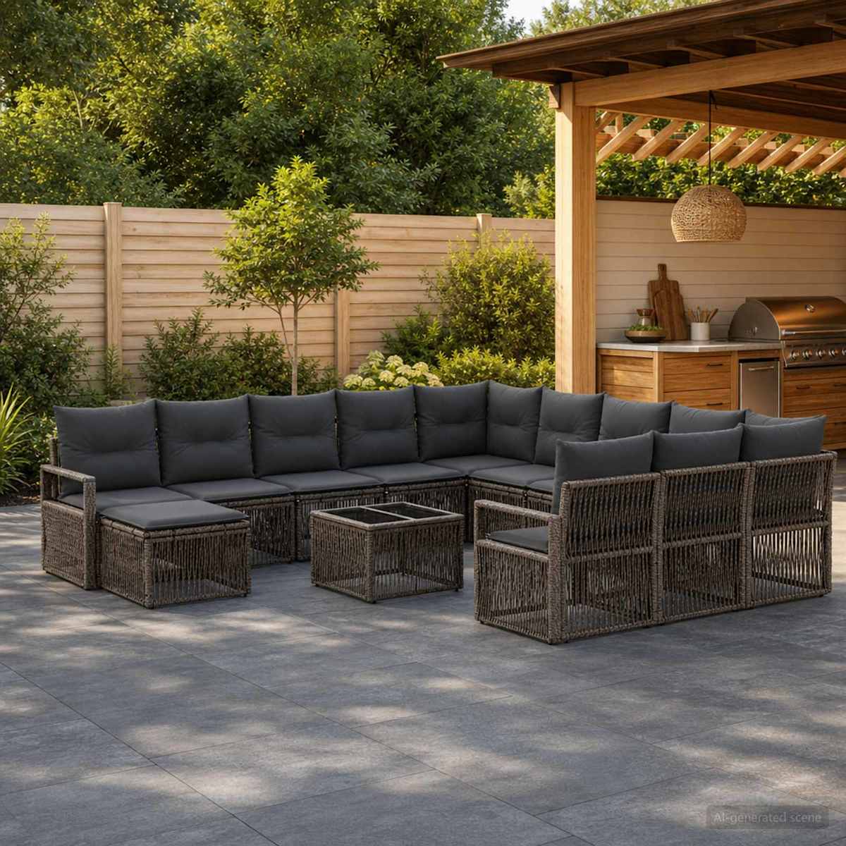 Havesofa Sæt 13 stk. polyrattan