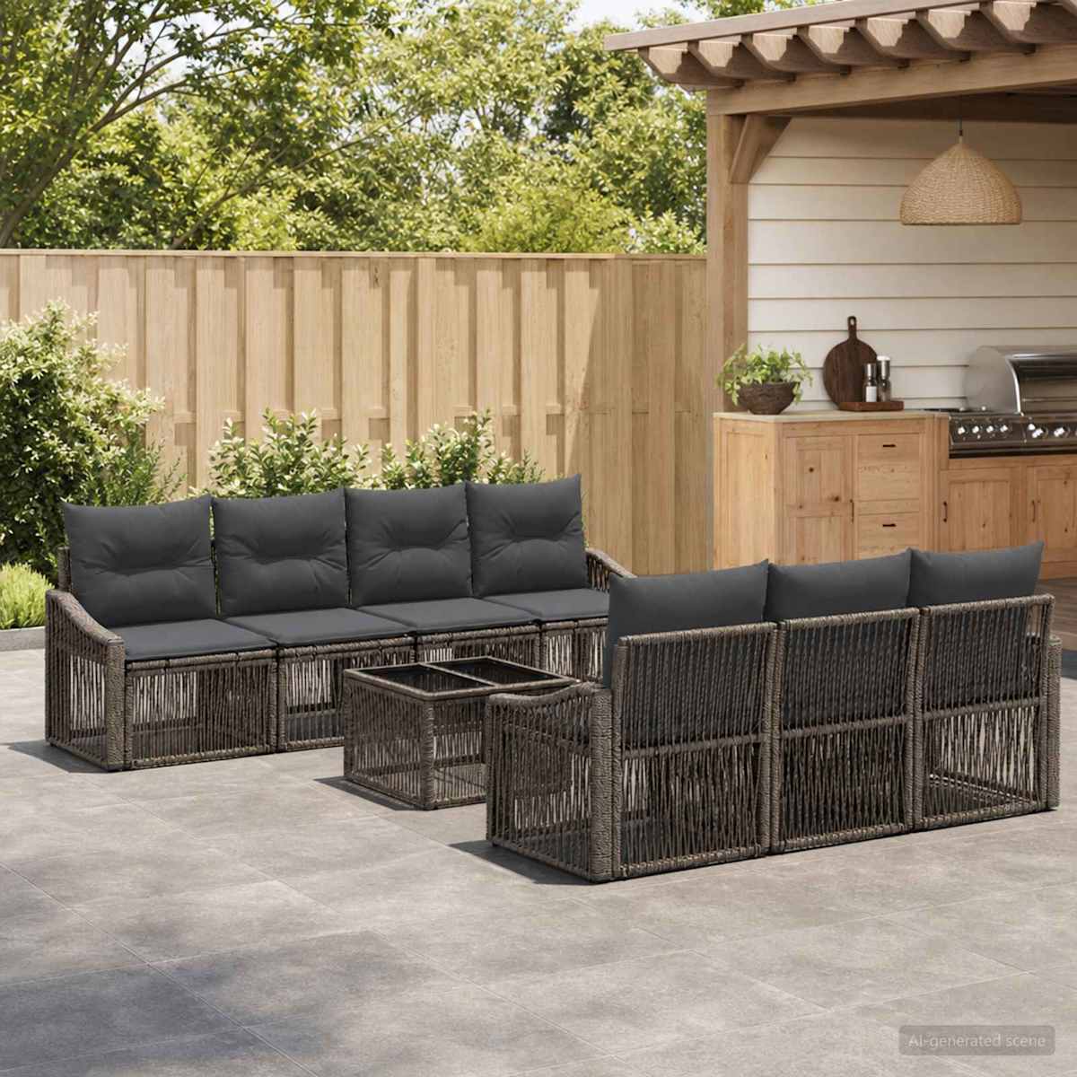 Havesofa Sæt 8 stk. polyrattan