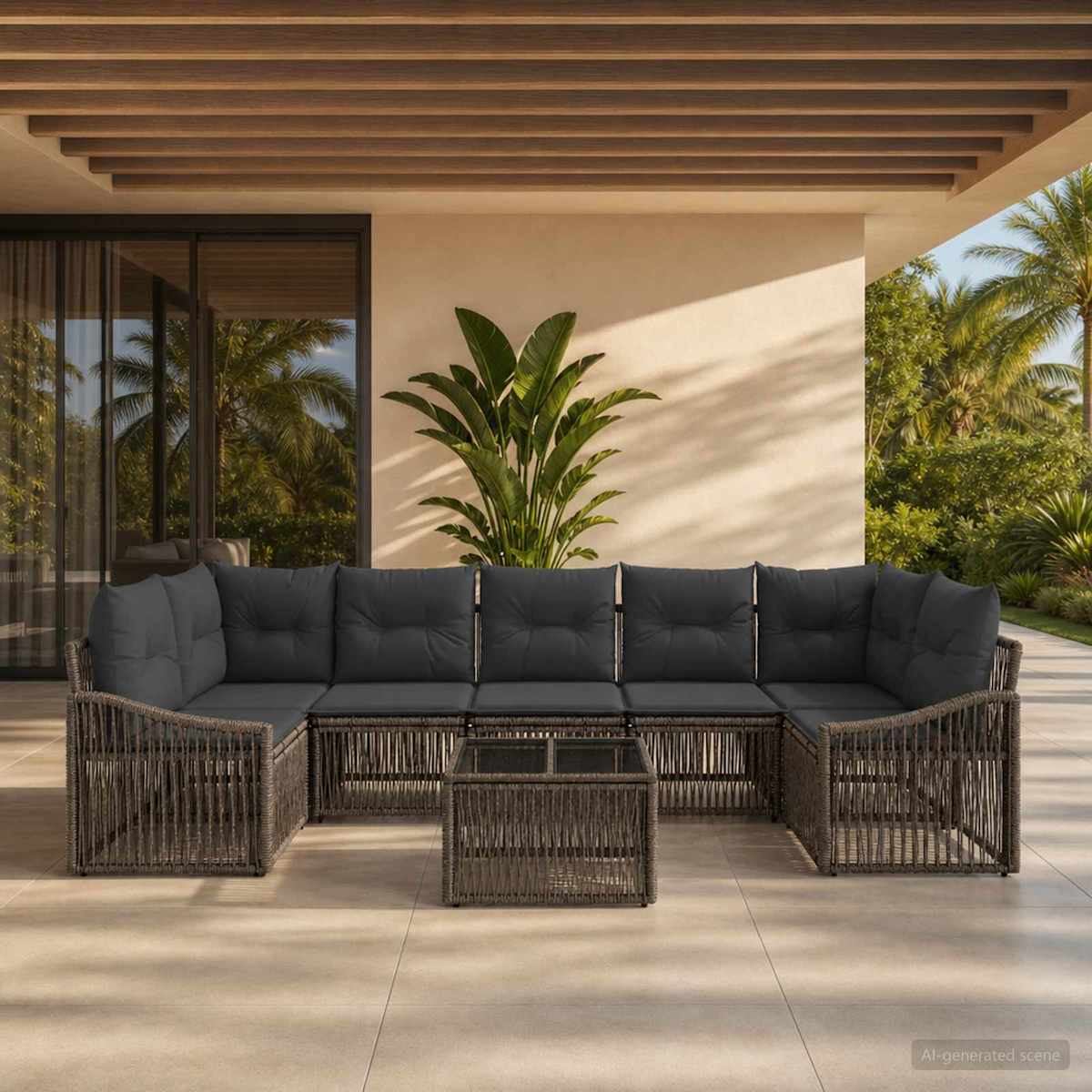 Havesofa Sæt 8 stk. polyrattan