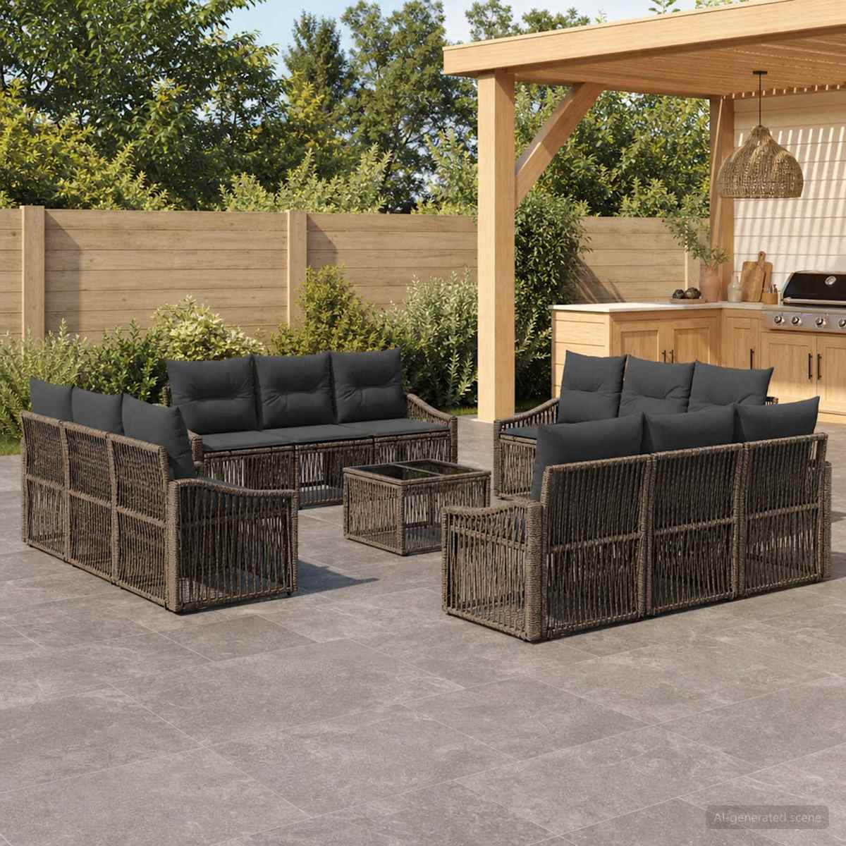 Havesofa Sæt 13 stk. polyrattan