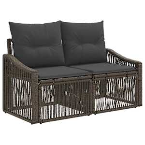 Sada zahradních pohovek 7 pcs Šedá polyratan - obrázek 2