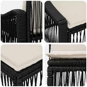 Sada zahradních pohovek 11 pcs Černá polyratan - obrázek 5