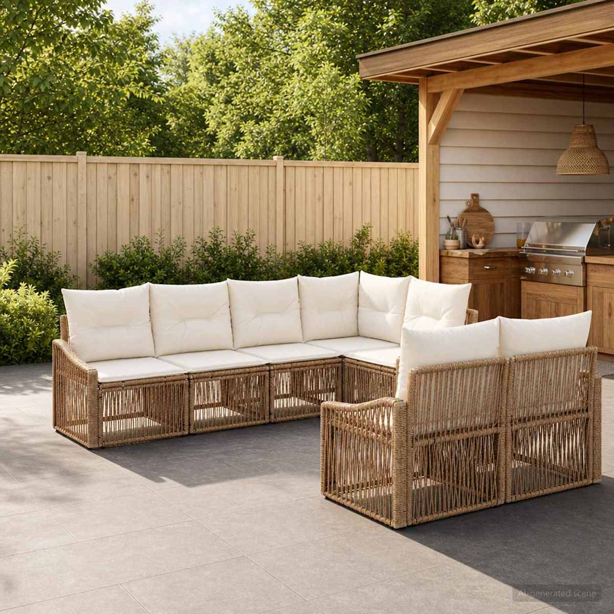 Havesofa Sæt 7 stk. 7-Antal sæder polyrattan