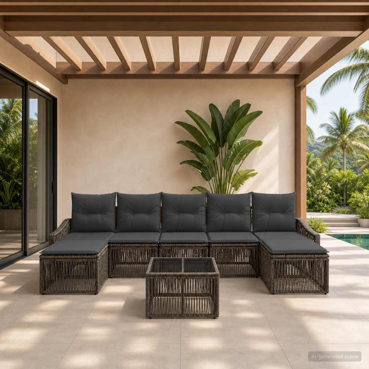 Havesofa Sæt 8 stk. polyrattan