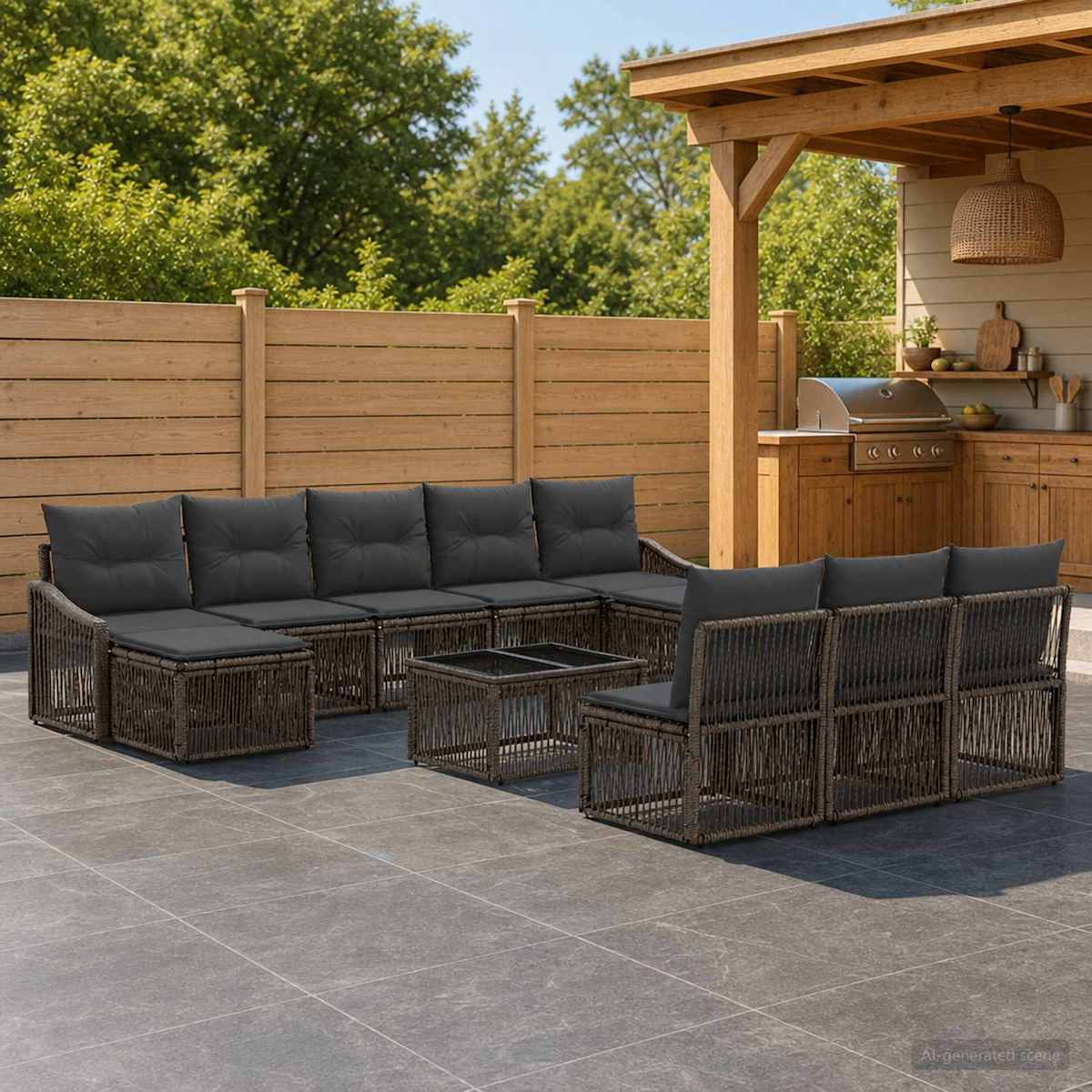 Havesofa Sæt 11 stk. polyrattan