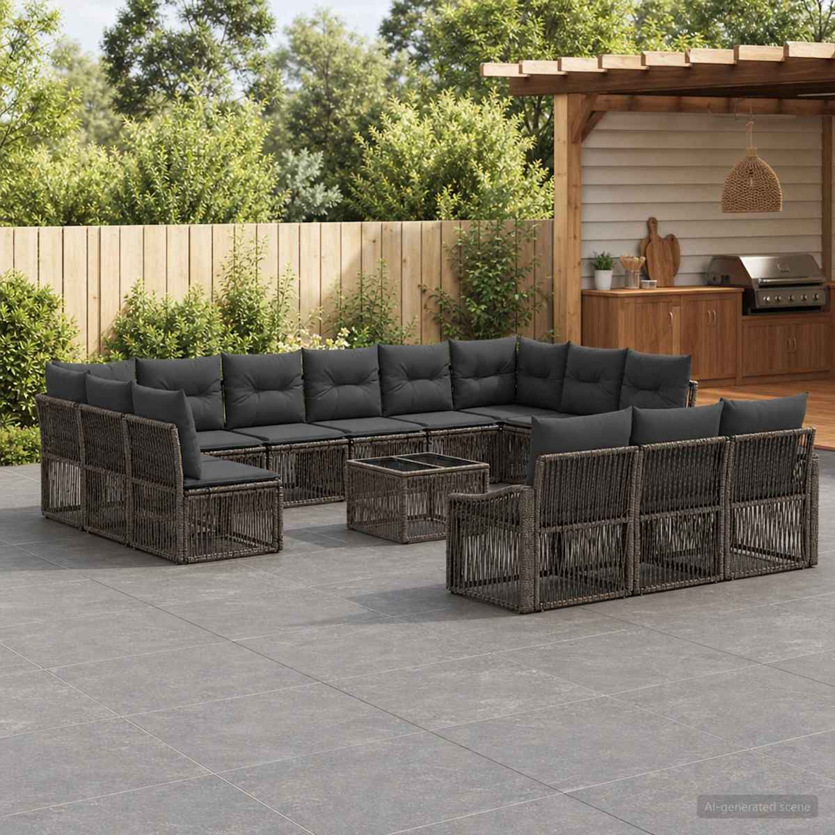 Havesofa Sæt 14 stk. polyrattan