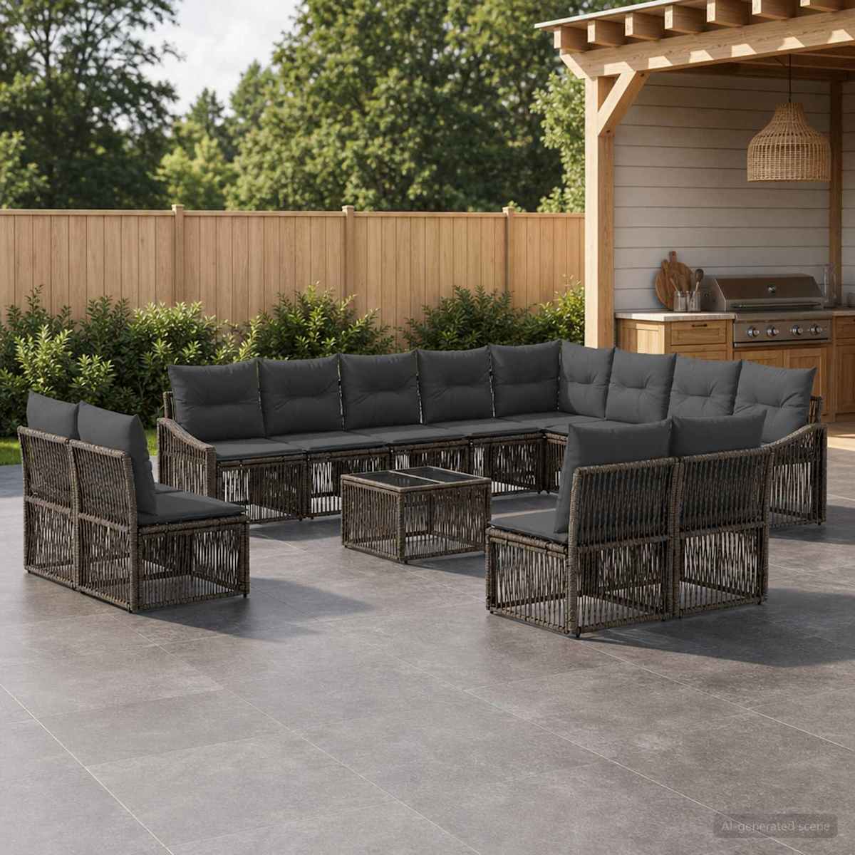 Havesofa Sæt 13 stk. polyrattan
