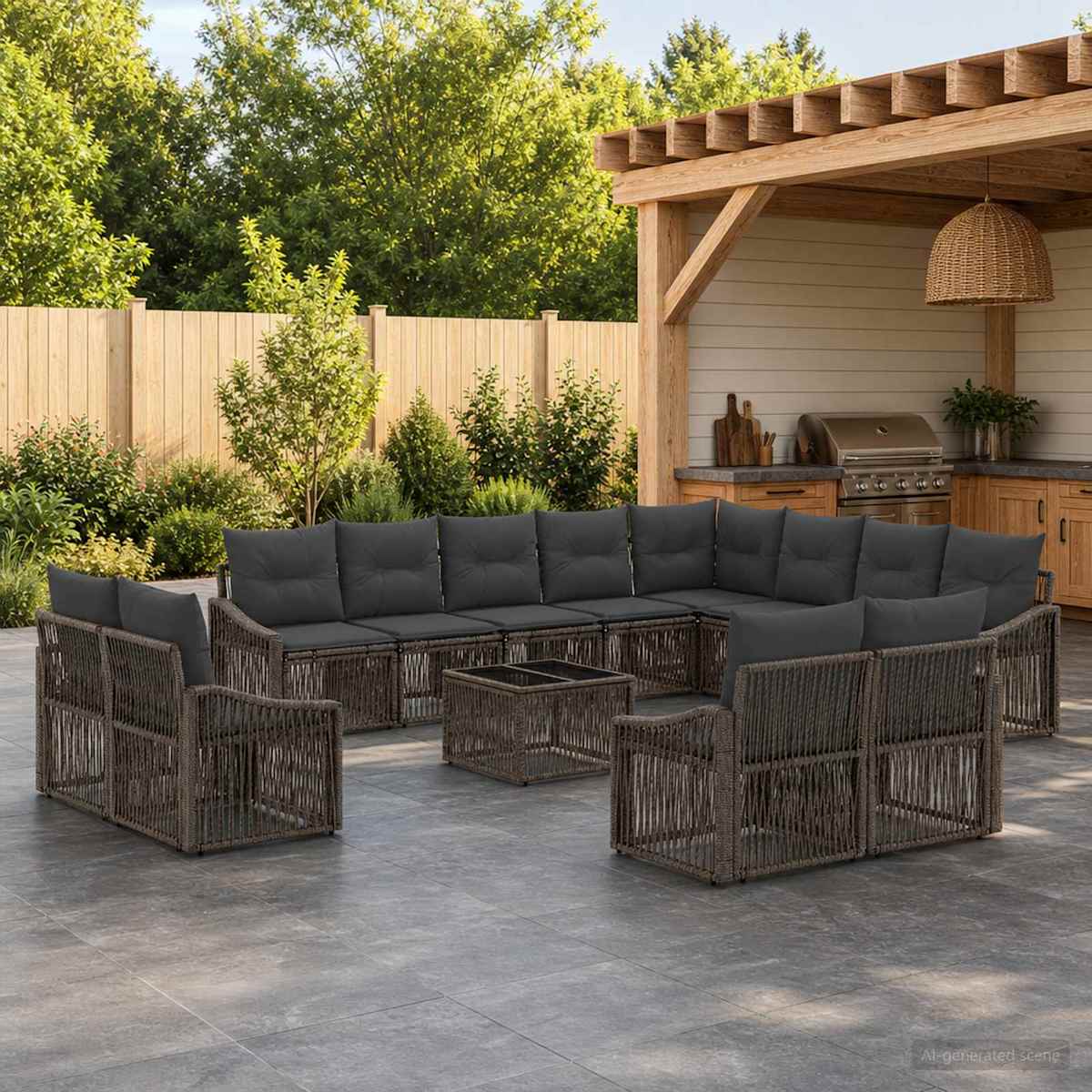 Havesofa Sæt 13 stk. polyrattan