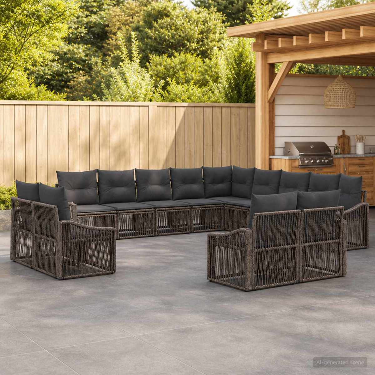 Havesofa Sæt 13 stk. polyrattan